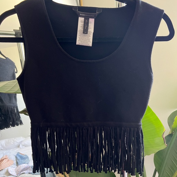 BCBGMaxAzria Jaleigh Fringe Crop Top - Picture 3 of 6